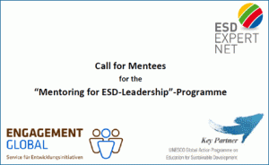 Internationales Mentoring Programm zur Ausbildung von Nachwuchskräften im Bereich Education for Sustainable Development ESD / Bildung für nachhaltige Entwicklung BNE / Globales Lernen